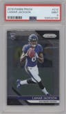 Lamar Jackson from the 2018 Panini Prizm set graded by PSA and given an overall grade of 9.