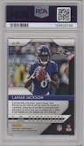 Lamar Jackson from the 2018 Panini Prizm set graded by PSA and given an overall grade of 9.
