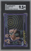 Jayson Tatum from the 2023-24 Panini Obsidian set featuring a Electric Etch Purple Flood  parallel graded by SGC and given an overall grade of 9.5.