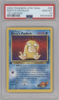 Misty's Psyduck from the 2000 Pokemon GH set graded by PSA and given an overall grade of 10.