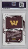 Jayden Daniels from the 2024 Donruss set graded by PSA and given an overall grade of 10.