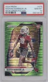 Marvin Harrison Jr. from the 2024 Panini Prizm set featuring a Neon Green Pulsar  parallel graded by PSA and given an overall grade of 10.