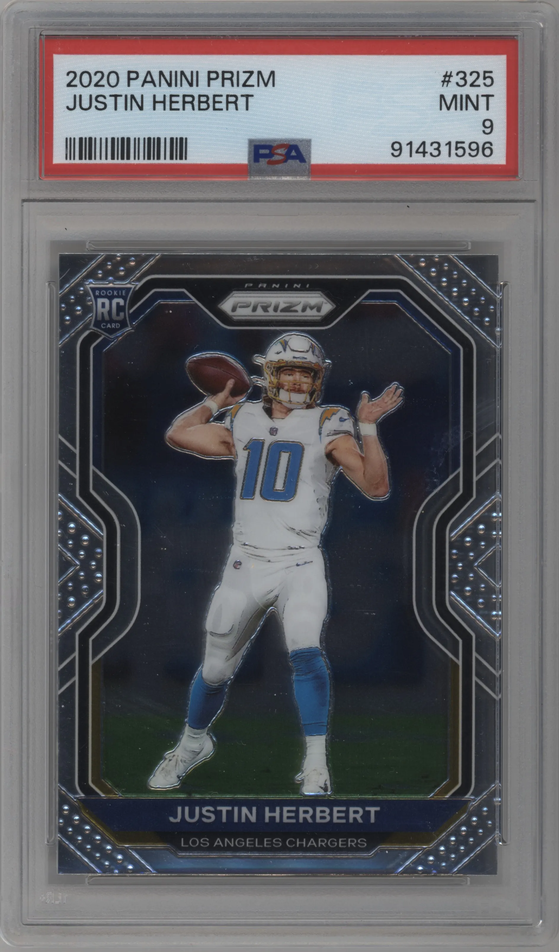 2020 Panini Prizm Justin Herbert #325 PSA 9