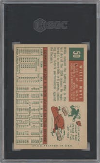 Willie Mays from the 1959 Topps set graded by SGC and given an overall grade of 4.5.