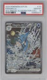 Kingdra ex from the 2024 Pokemon SV set featuring a Shrouded Fable Kingdra ex Special Illustration Collection parallel graded by PSA and given an overall grade of 10.