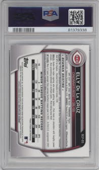 Elly De La Cruz from the 2023 Bowman Mega Box set graded by PSA and given an overall grade of 9.