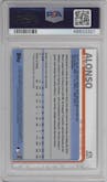 Pete Alonso from the 2019 Topps Series 2 set graded by PSA and given an overall grade of 10.
