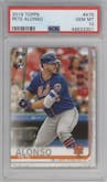 Pete Alonso from the 2019 Topps Series 2 set graded by PSA and given an overall grade of 10.