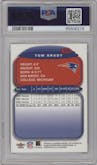 Tom Brady from the 2003 Fleer Ultra set graded by PSA and given an overall grade of 10.