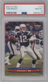 Tom Brady from the 2003 Fleer Ultra set graded by PSA and given an overall grade of 10.