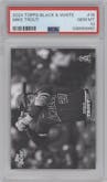 Mike Trout  from the 2024 Topps Black & White set graded by PSA and given an overall grade of 10.