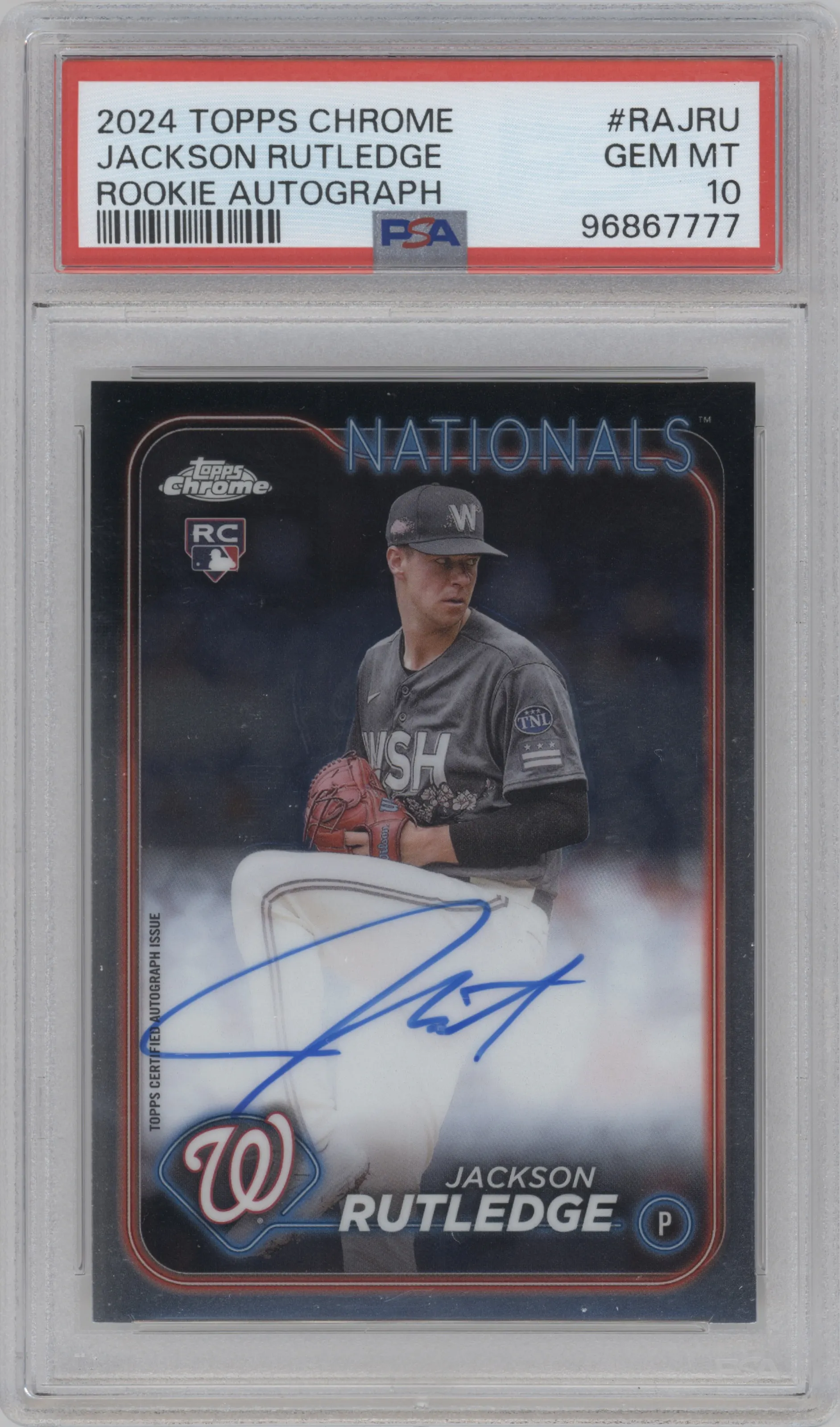 2024 Topps Chrome Rke.Auto Jackson Rutledge PSA 10