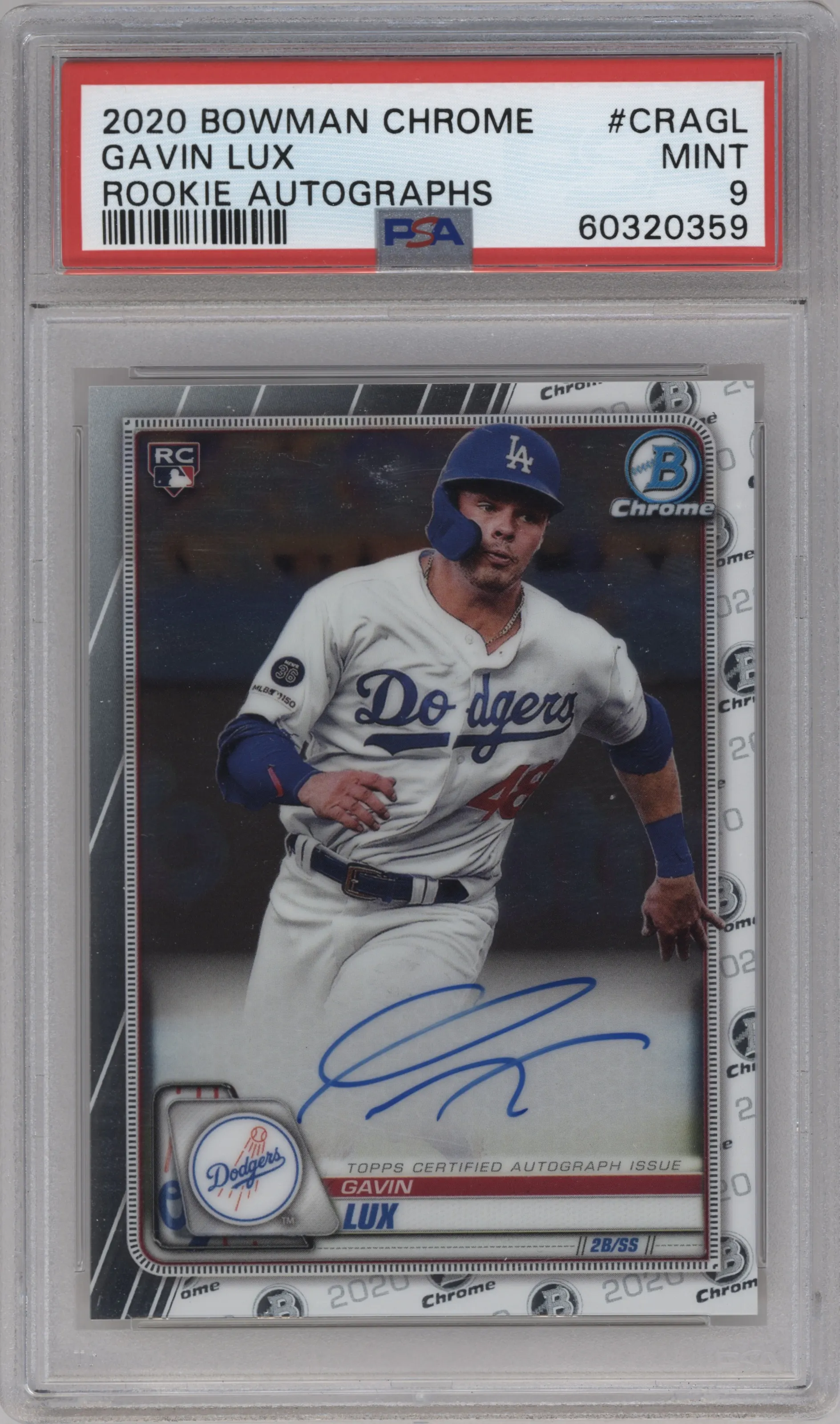 2020 Bowman Chr.Rke.Auto Gavin Lux #CRA-GL PSA 9