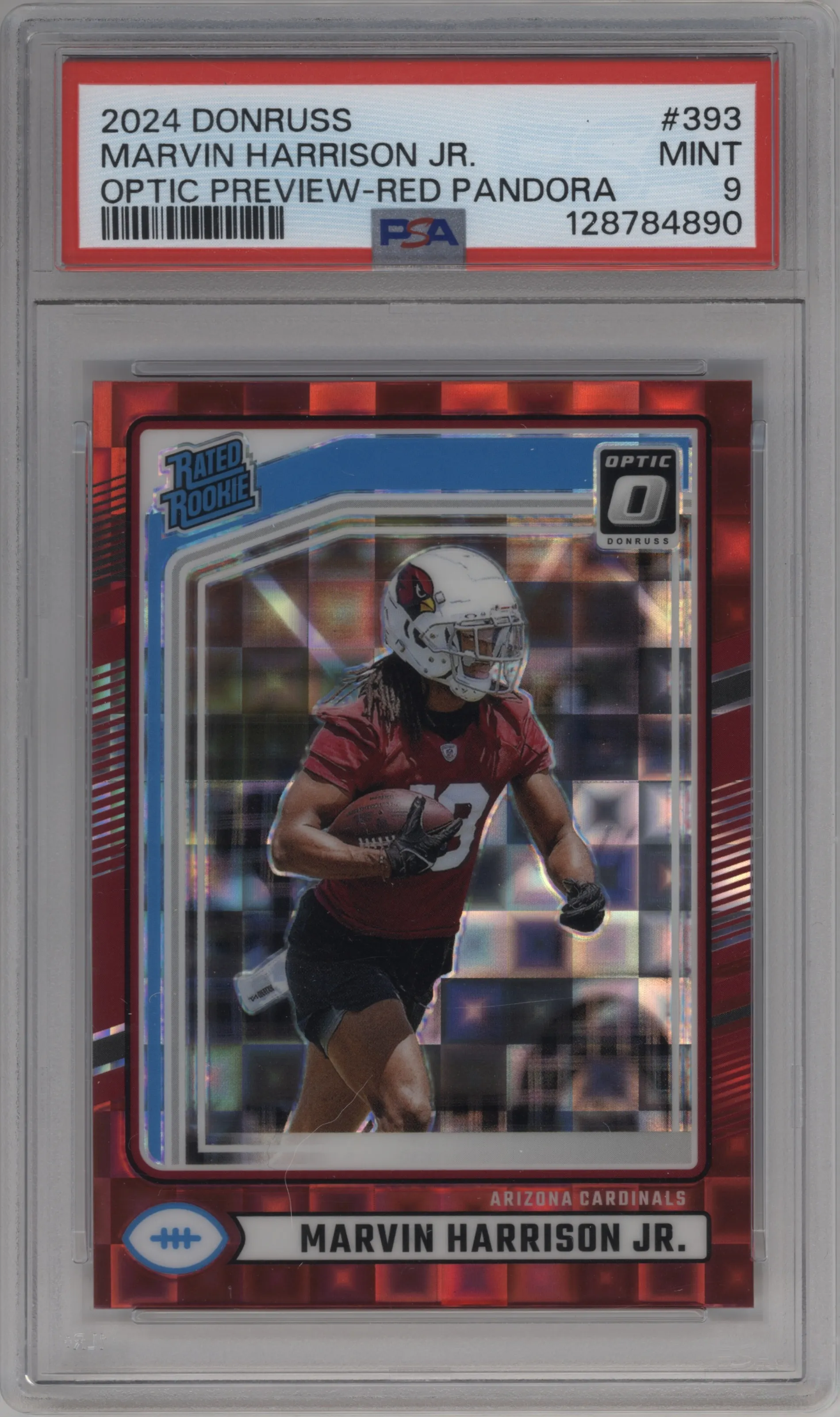 2024 Donruss Opt.Rtd.Rke. Marvin Harrison Jr. Red Pandora #393 PSA 9