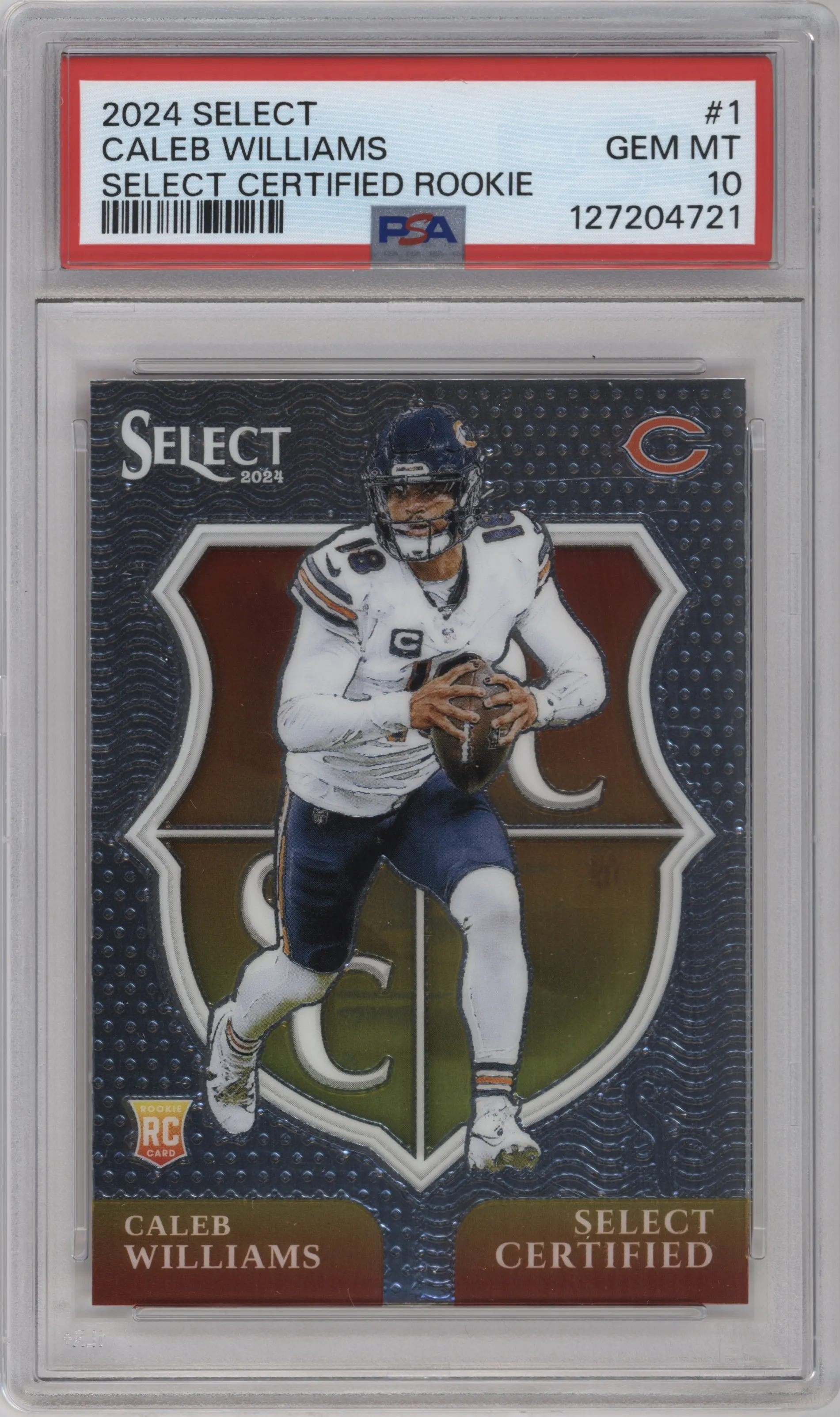 2024 Panini Select Select Cert.Rke. Caleb Williams #1 PSA 10