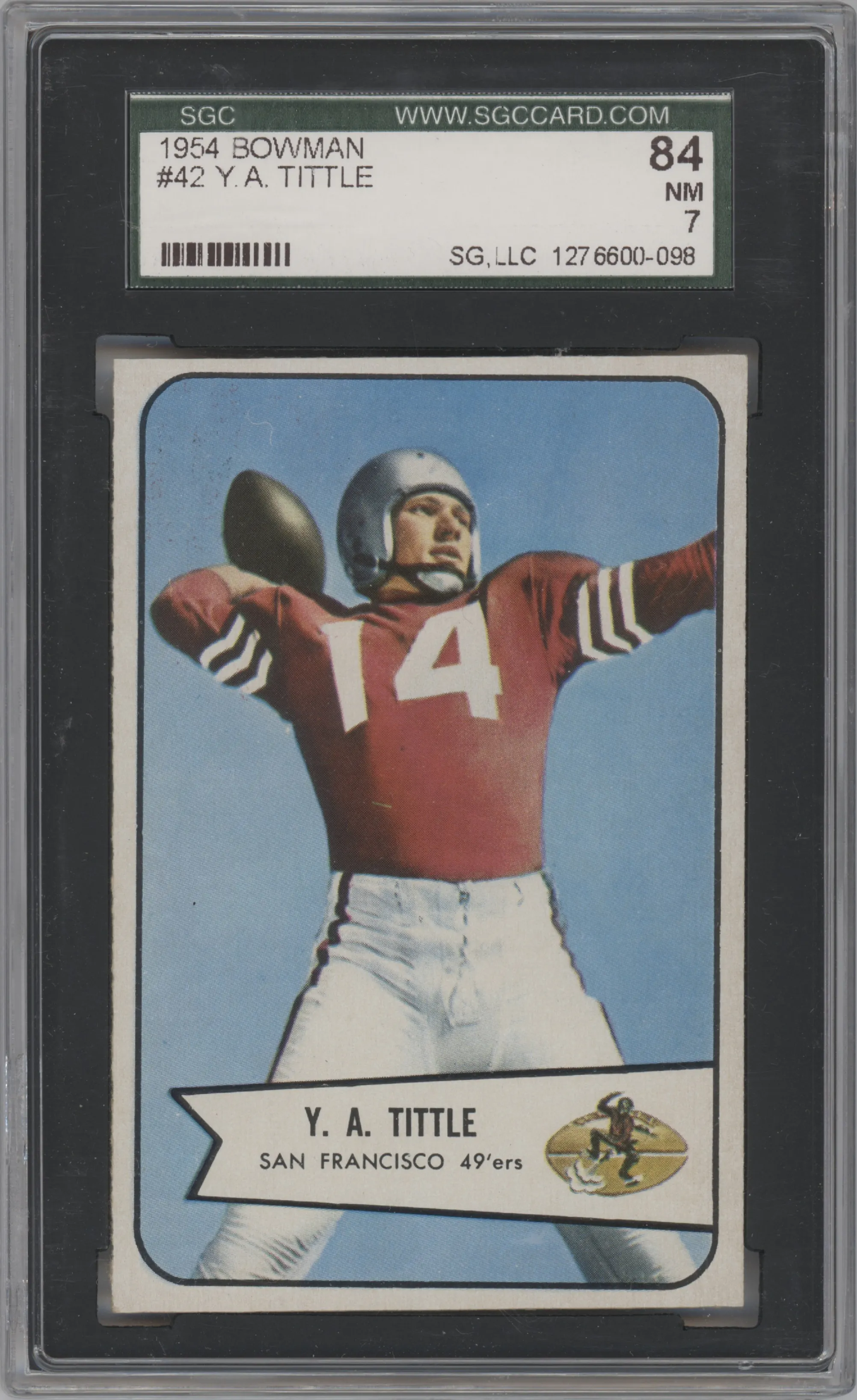 1954 Bowman Y.A. Tittle SGC 7