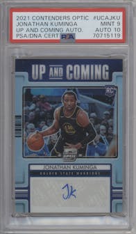 Jonathan Kuminga from the 2021-22 Panini Contenders Optic set graded by PSA and given an overall grade of 9.