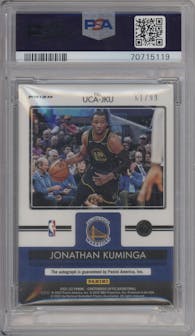 Jonathan Kuminga from the 2021-22 Panini Contenders Optic set graded by PSA and given an overall grade of 9.
