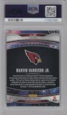 Marvin Harrison Jr. from the 2024 Panini Prizm set featuring a Green Wave parallel graded by PSA and given an overall grade of 10.