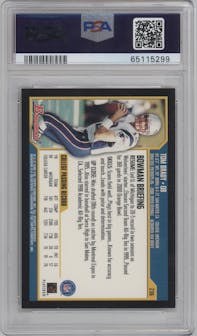Tom Brady from the 2000 Bowman set graded by PSA and given an overall grade of 7.