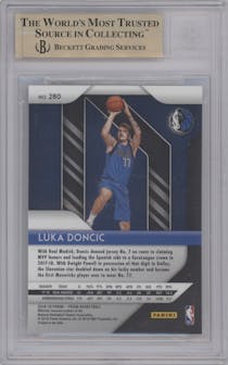Luka Doncic from the 2018-19 Panini Prizm set graded by Beckett and given an overall grade of 10.