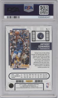 Anthony Edwards from the 2022-23 Panini Contenders set graded by PSA and given an overall grade of 10.