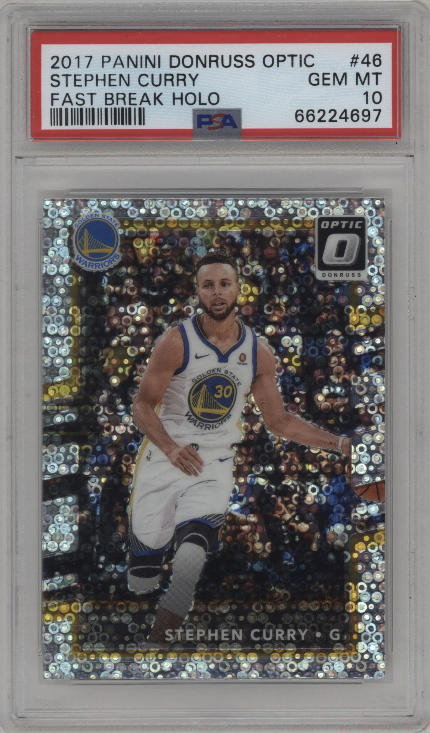 2017 Panini Donruss Optic Stephen Curry Fast Break Holo #46 PSA 10