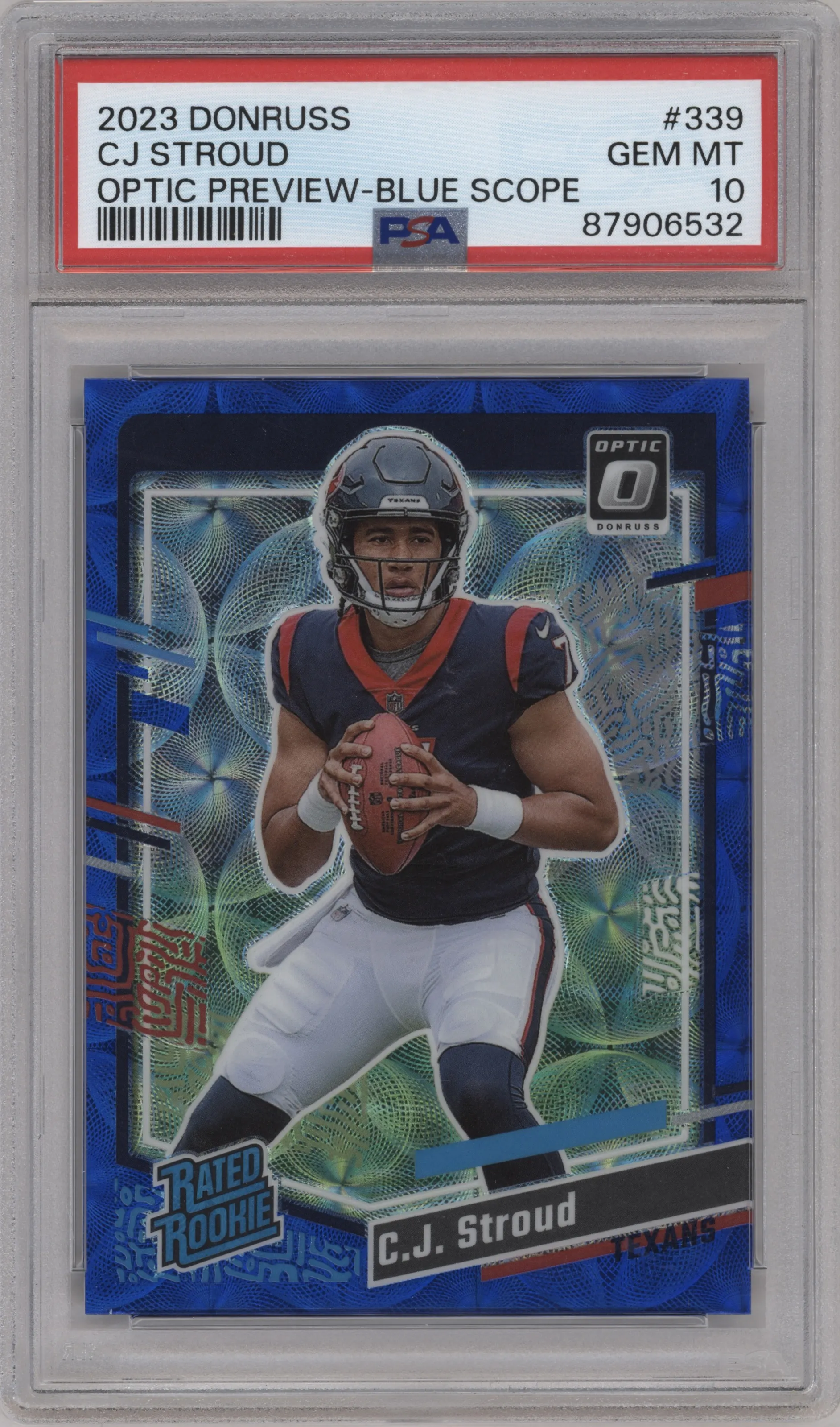 2023 Panini Donruss Opt.Rtd.Rke.Prev. C.J. Stroud Blue Scope PSA 10