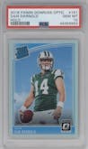 Sam Darnold from the 2018 Panini Donruss Optic set featuring a Holo parallel graded by PSA and given an overall grade of 10.