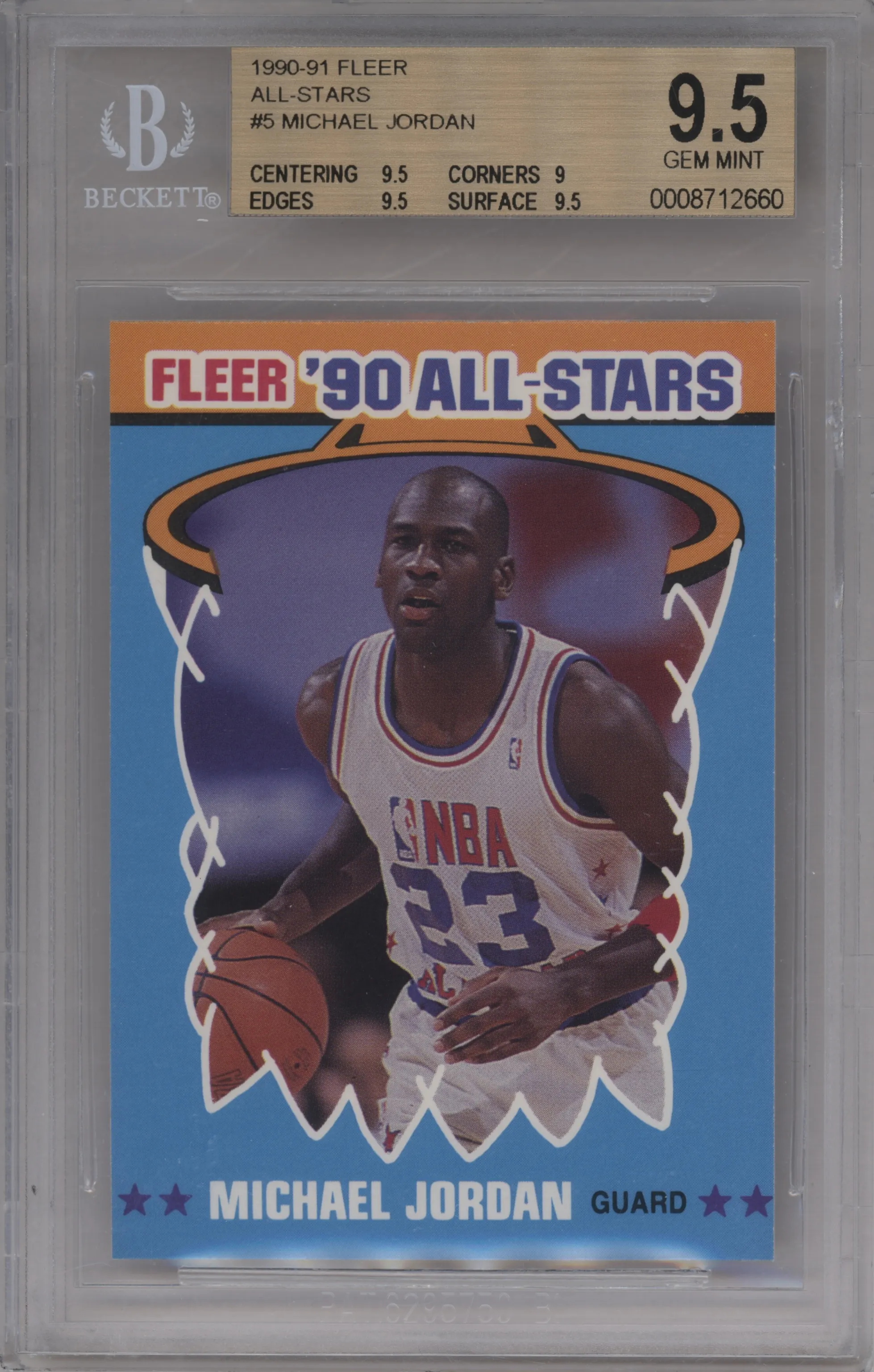 1990 Fleer All-Stars Michael Jordan #5 BGS 9.5