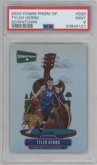 Tyler Herro from the 2020-21 Panini Prizm Draft Picks set graded by PSA and given an overall grade of 9.