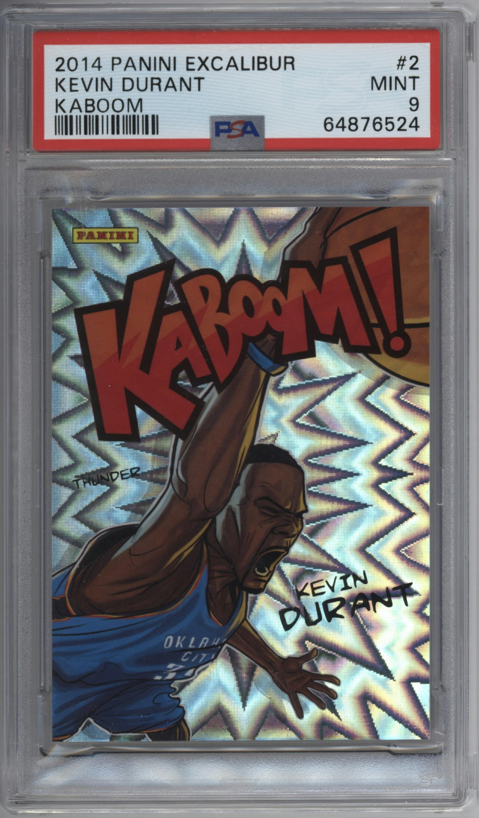 Kevin Durant from the 2014-15 Panini Excalibur set graded by PSA and given an overall grade of 9.