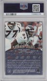 Shannon Sharpe from the 1998 Topps Finest set featuring a Refractor parallel graded by PSA and given an overall grade of 9.