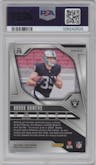 Brock Bowers from the 2024 Panini Prizm set featuring a Silver Prizm parallel graded by PSA and given an overall grade of 9.