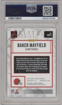 Baker Mayfield from the 2018 Panini Donruss set graded by PSA and given an overall grade of 9.