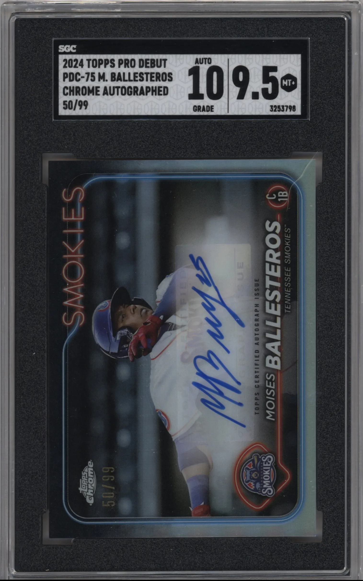 2024 Topps Pro Debut Chrome Auto Moises Ballesteros Refractor SGC 9.5
