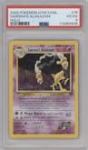 Sabrina's Alakazam from the 2000 Pokemon GH set graded by PSA and given an overall grade of 4.
