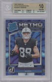 Brock Bowers from the 2024 Donruss set graded by Beckett and given an overall grade of 10.