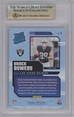 Brock Bowers from the 2024 Donruss set graded by Beckett and given an overall grade of 10.