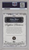 Jackson Chourio from the 2024 Topps Chrome Update Sapphire Edition set graded by PSA and given an overall grade of 10.