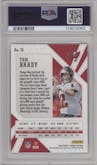 Tom Brady from the 2020 Panini Phoenix set featuring a Fire Burst parallel graded by PSA and given an overall grade of 10.