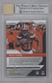 Nick Chubb from the 2018 Panini Prizm set graded by Beckett and given an overall grade of 9.