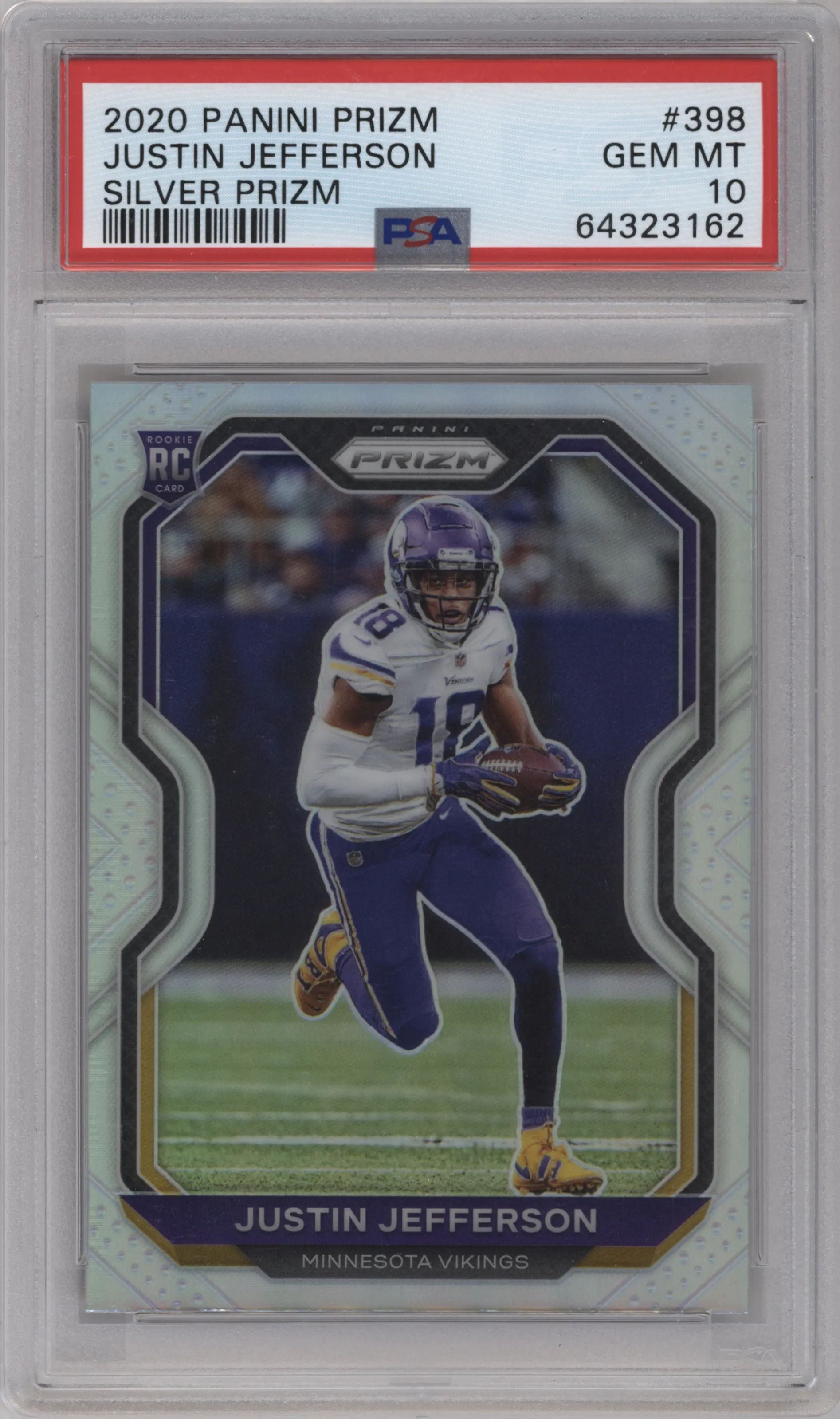 2020 Panini Prizm Justin Jefferson Silver Prizm #398 PSA 10
