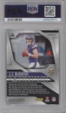 J.J. McCarthy from the 2024 Panini Prizm set featuring a Red/White/Blue Prizm parallel graded by PSA and given an overall grade of 9.