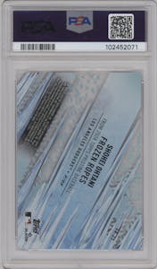 Shohei Ohtani from the 2024 Topps Pristine set graded by PSA and given an overall grade of 8.
