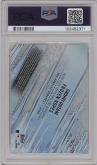 Shohei Ohtani from the 2024 Topps Pristine set graded by PSA and given an overall grade of 8.