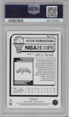 Victor Wembanyama from the 2023-24 Panini NBA Hoops set graded by PSA and given an overall grade of 10.