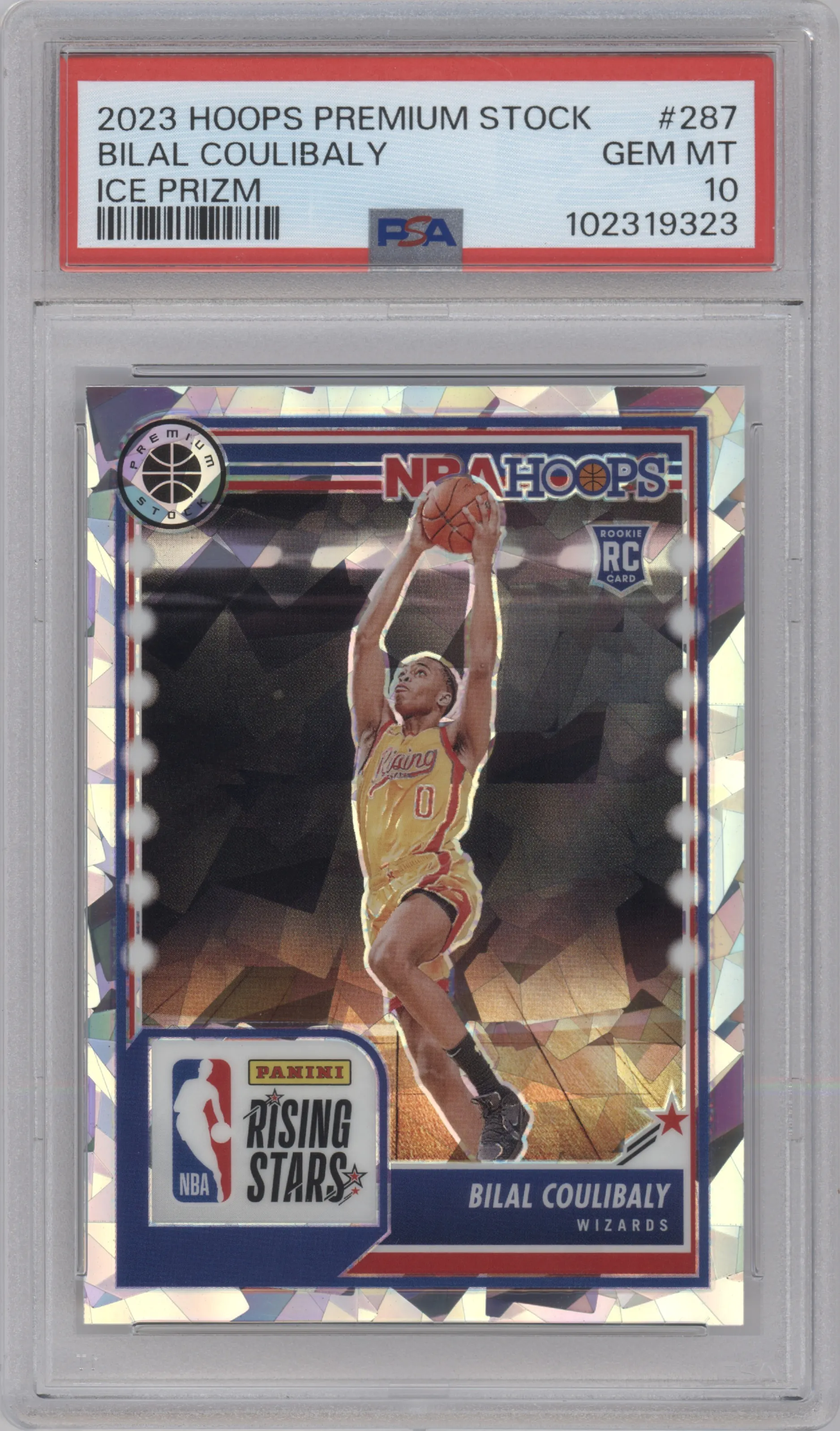 2023 Panini Hoops Premium Stock Rising Stars Bilal Coulibaly Ice PSA 10