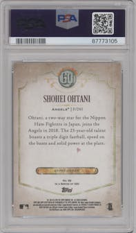 Shohei Ohtani from the 2018 Topps Gypsy Queen set graded by PSA and given an overall grade of 10.