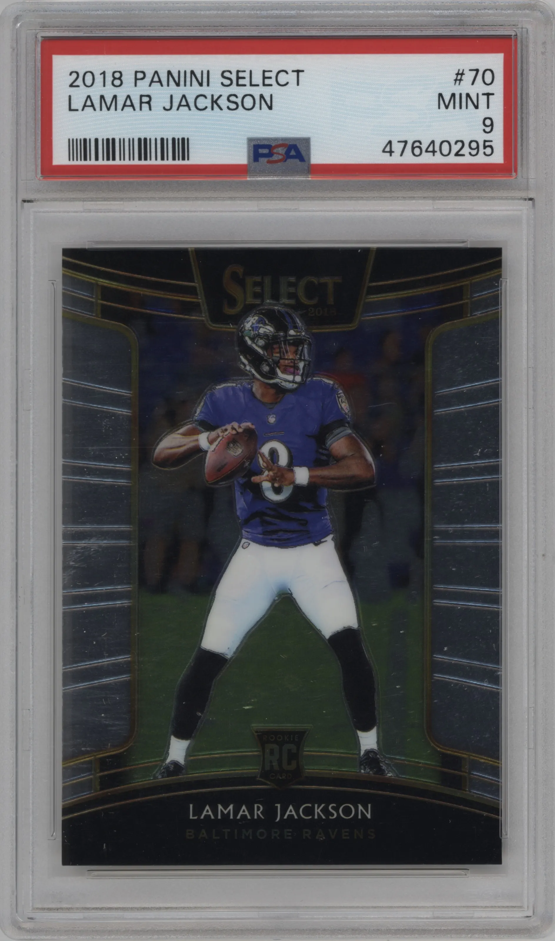 2018 Panini Select Lamar Jackson PSA 9